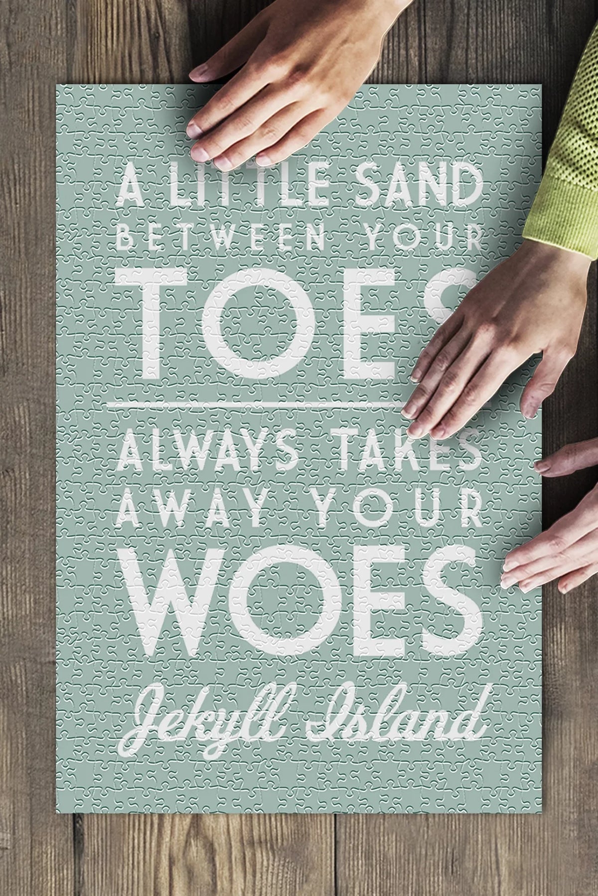 Island, Puzzle Said Piece Jigsaw Premium inches, Little Between Family, Made Toes, Adults Jekyll and (19x27 in Sand A Georgia, for 500 Your Simply USA)