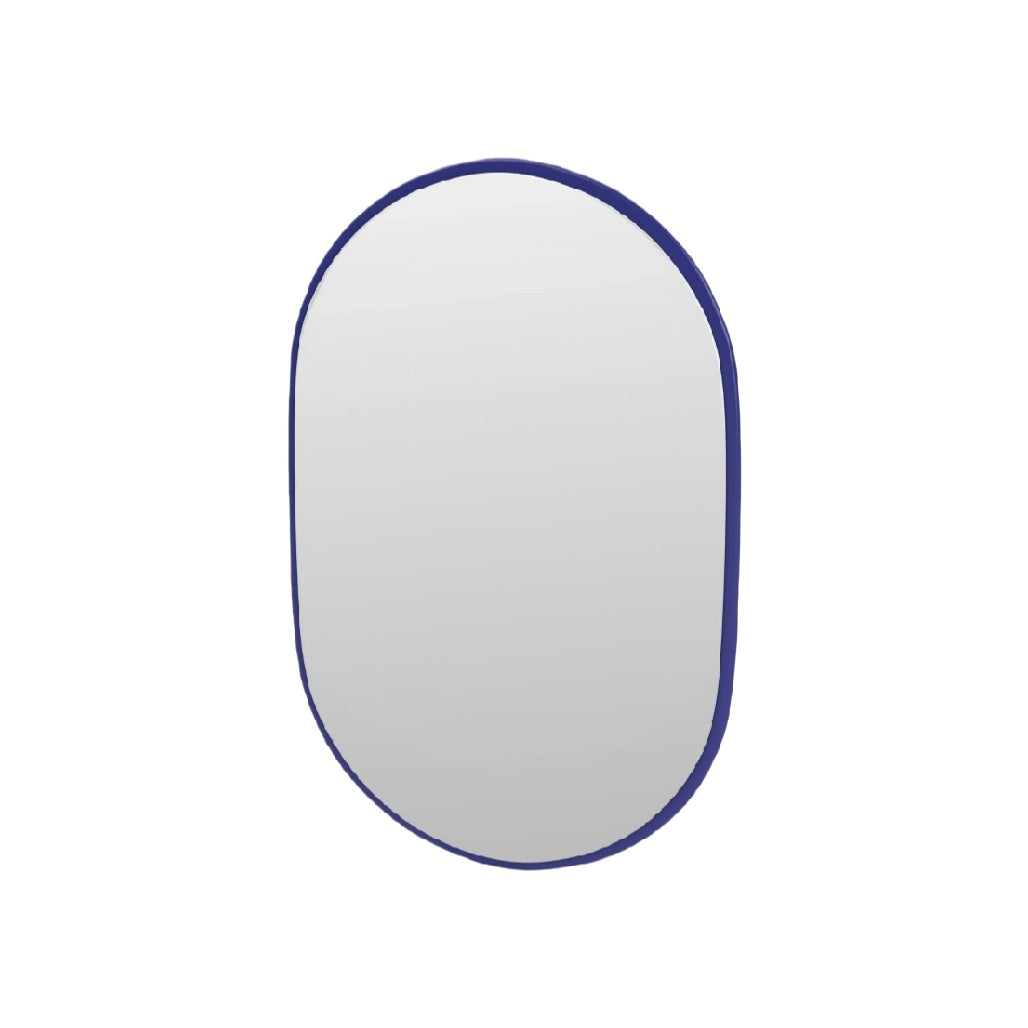 Oval Wall Mirror with Navy Frame - Stylish and Minimalistic Design