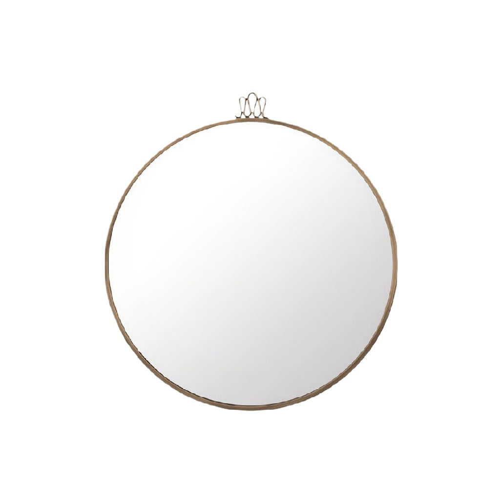 Round Wall Mirror with Elegant Metal Frame**