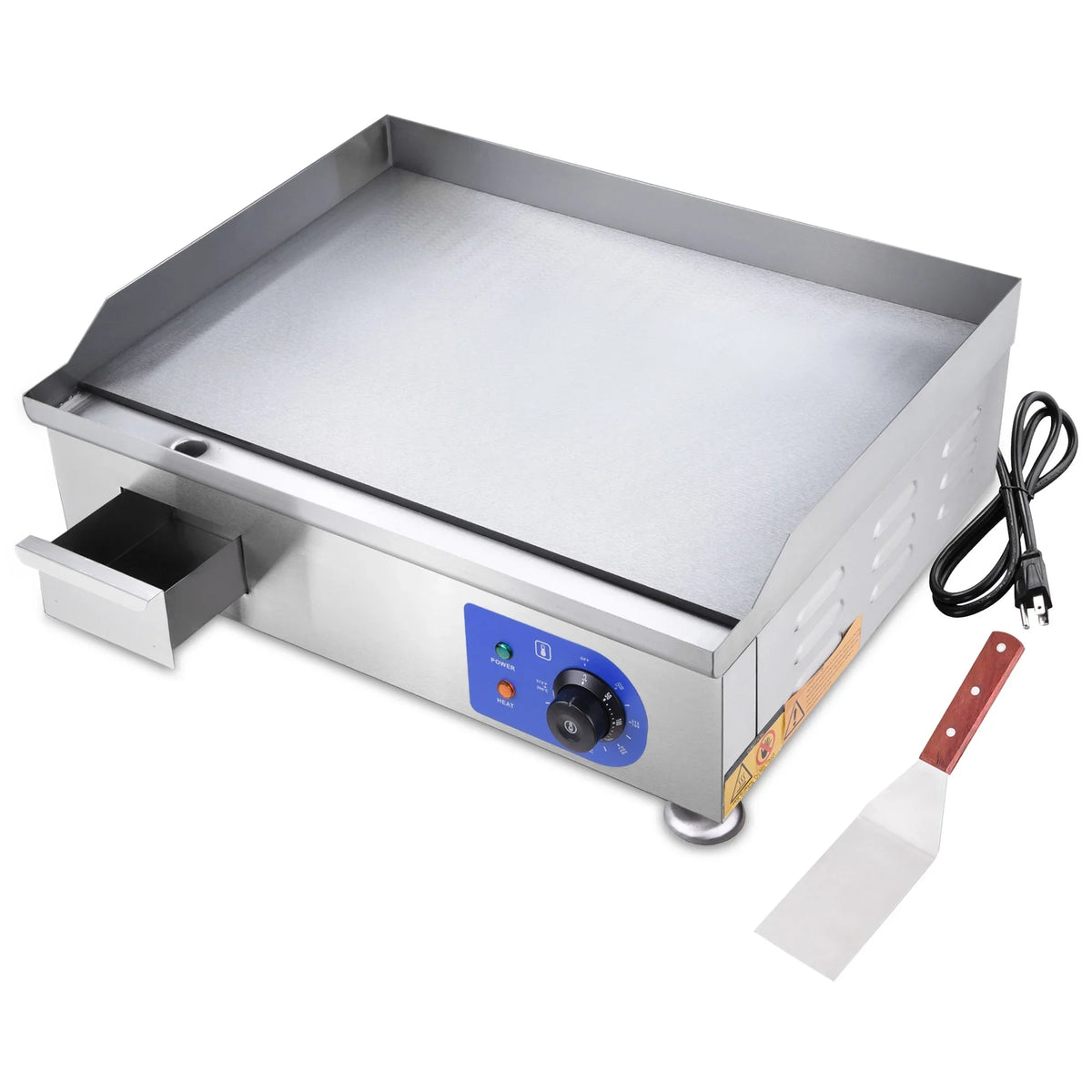 Countertop Griddle - Electric Steel High-Powered with Stainless - Precision Cook