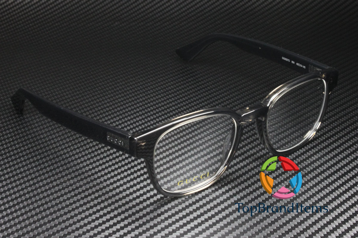 mm Rectangular Eyeglasses 004 Men's Square GUCCI 49 Lens Grey Shiny Demo GG0927O