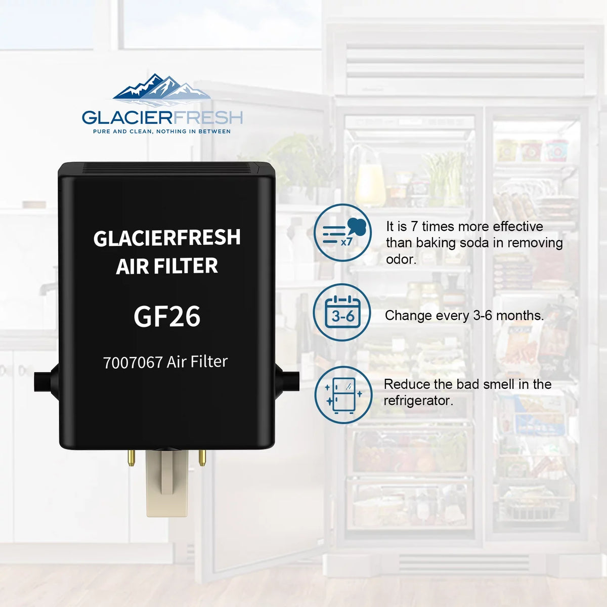 Air Pack for Filter, 1 Replacement Air Filter Refrigerator FRESH GLACIER 7007076