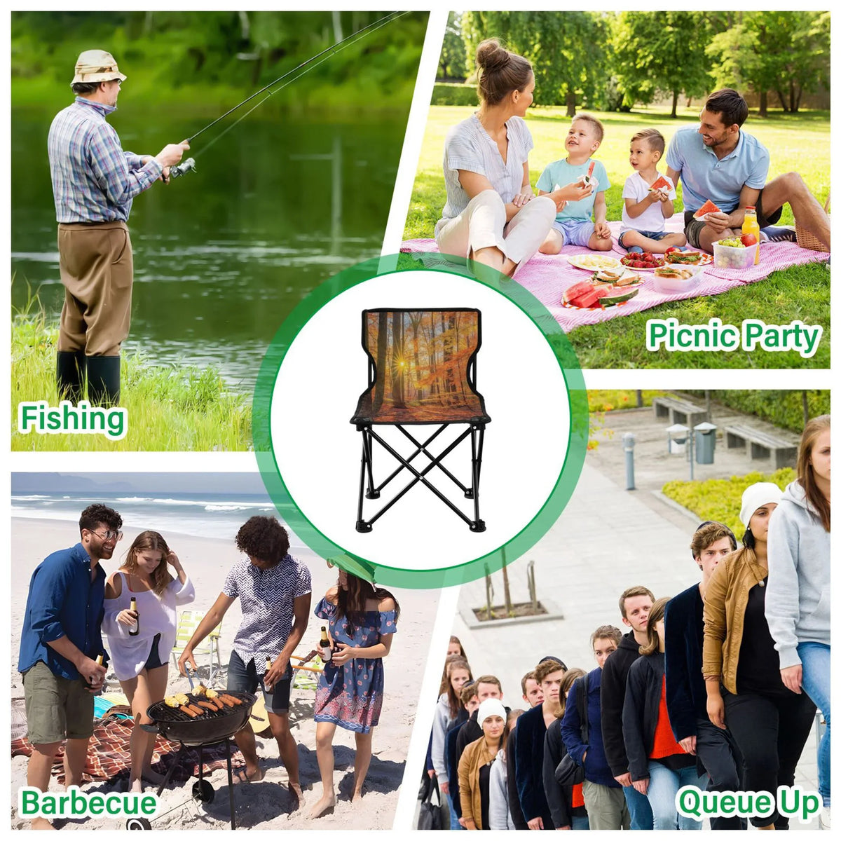 Support Leaves Bag with 220LBS Chair Lawn Autumn Chair Chair Camping Portable Forest Chair Outdoor to Folding Beach Carry Fishing