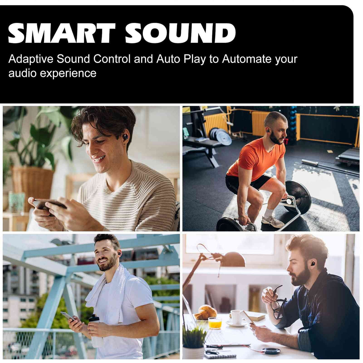 Bluetooth IPX5 Resistance, Connect, Bass Tab + 3 Earbuds Bluetooth Lenovo Dual M10 Case, Compatible UrbanX Boost True Charging Black, Water Gen Connection, with Balanced, 5.2 Wireless
