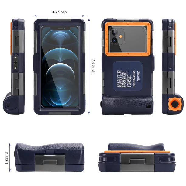 Professional Protective Up Snorkeling Lanyard Housing Surfing with Photo Diving Underwater Case for UrbanX Video Inch Phones to And Astro Waterproof 6.9 all Maxwest [15m/50ft] LCD Swimming 5s