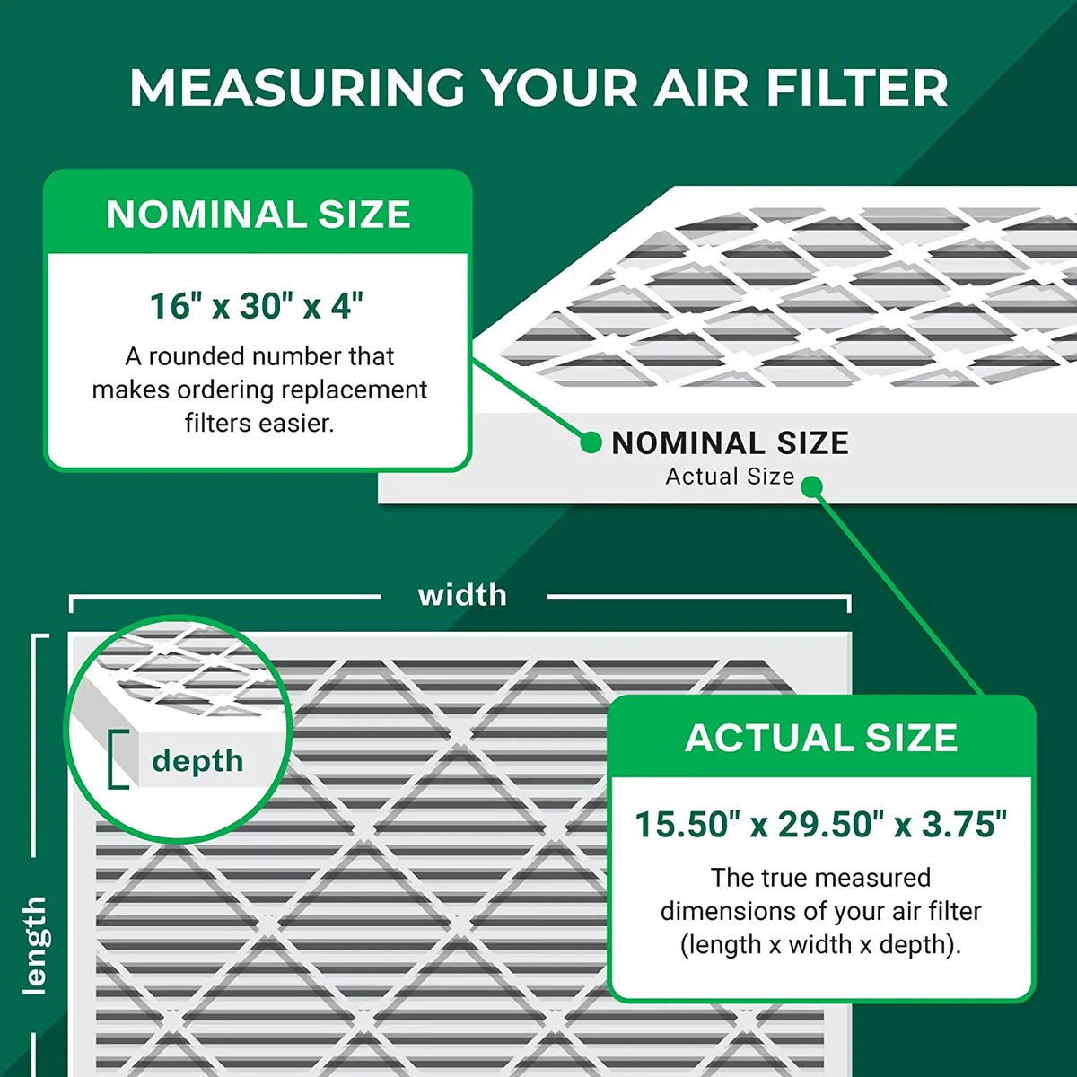 13 Furnace 16x30x4 Pleated MERV Filterbuy Air (4-Pack) Filters HVAC AC