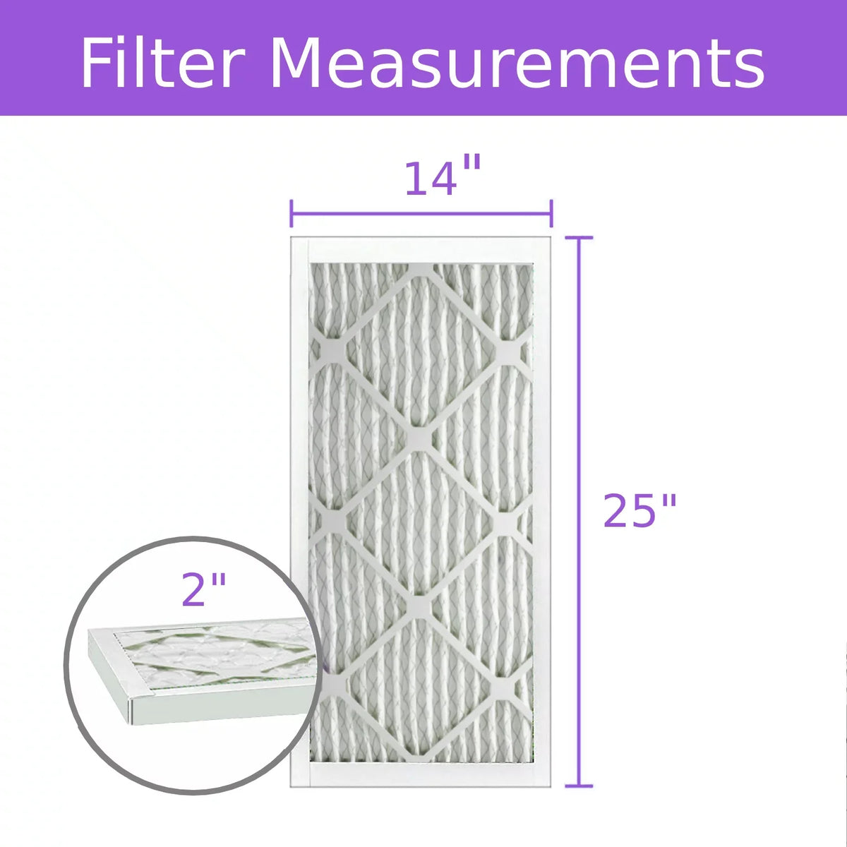 Pack) Purolator Pleated Air Mechanical 14x25x2, MERV Extended (6 DMK80 Surface Filter, 8,