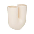Unique Double Opening Ceramic Vase - Modern Minimalist Design
