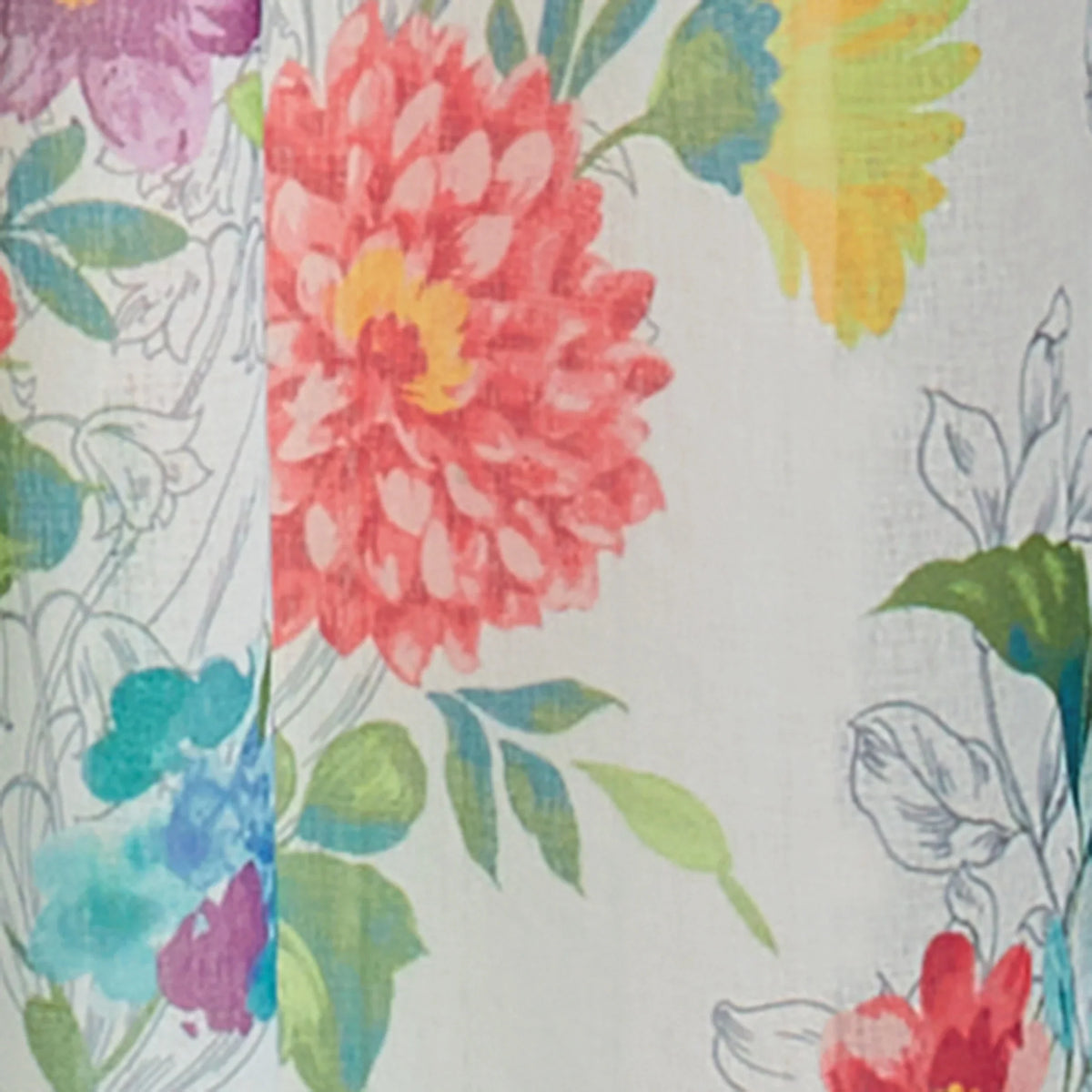 Multi, Curtain RodPocket Bouquet Polyester Blooming The 2 Woman 40x84, Floral, Pack Panel, Pioneer