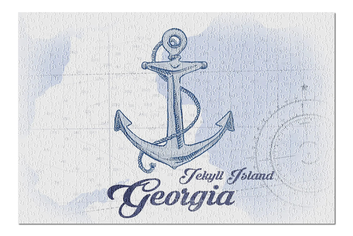 for Anchor, Island, Piece (19x27 inches, USA) and Puzzle in Icon Premium Jekyll Jigsaw Georgia, Adults Coastal Blue, Family, 500 Made