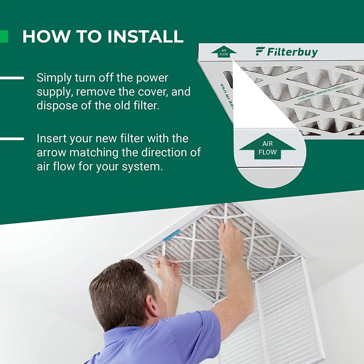 MERV Pleated (6-Pack) 16x24x4 8 Filterbuy AC Filters HVAC Air Furnace