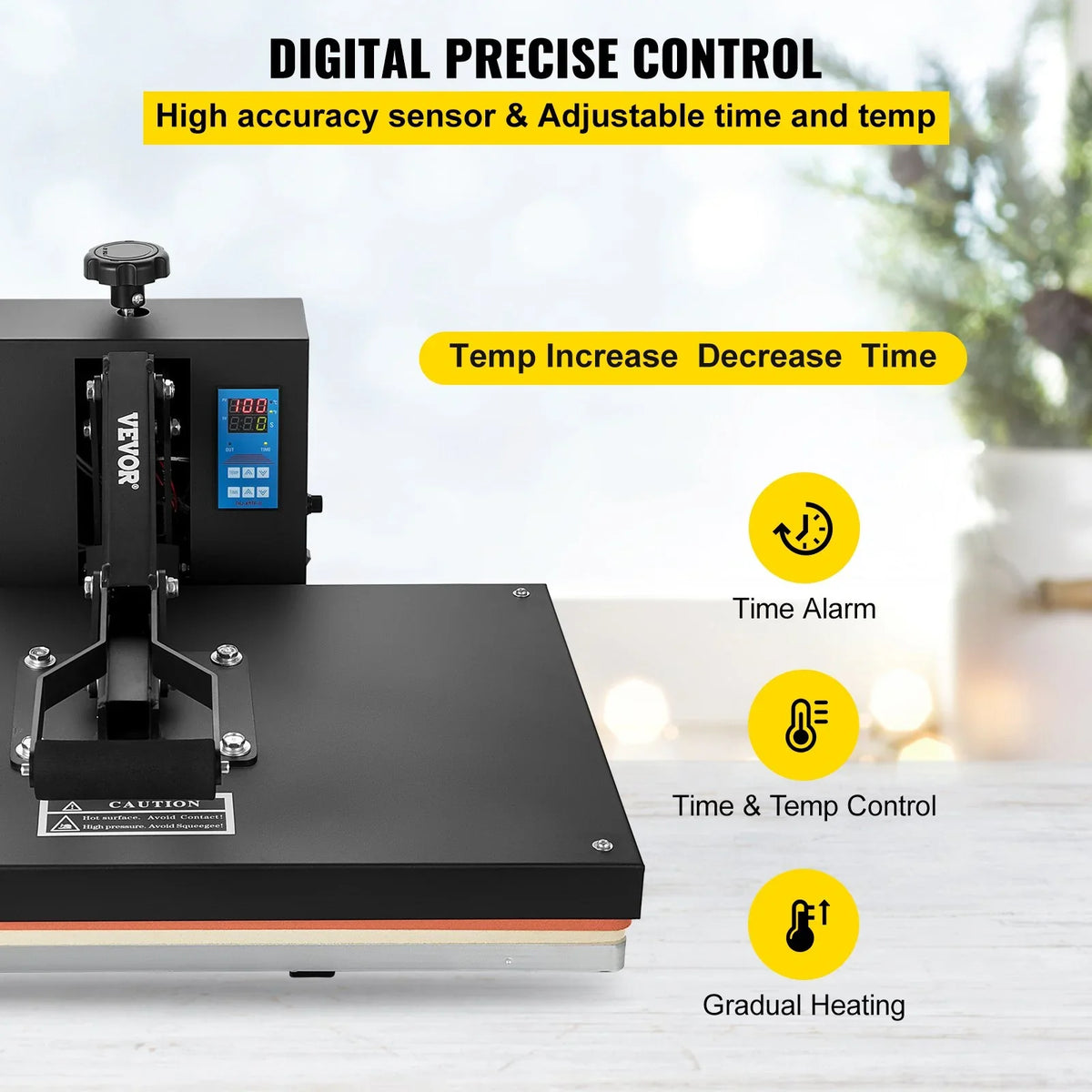Press Heat to Use Transfer TShirt VEVOR for Industrial Heat and Power, Heat Digital Machine Vinyl, Press 1700W Easy Sublimation Black 16x24 Printer