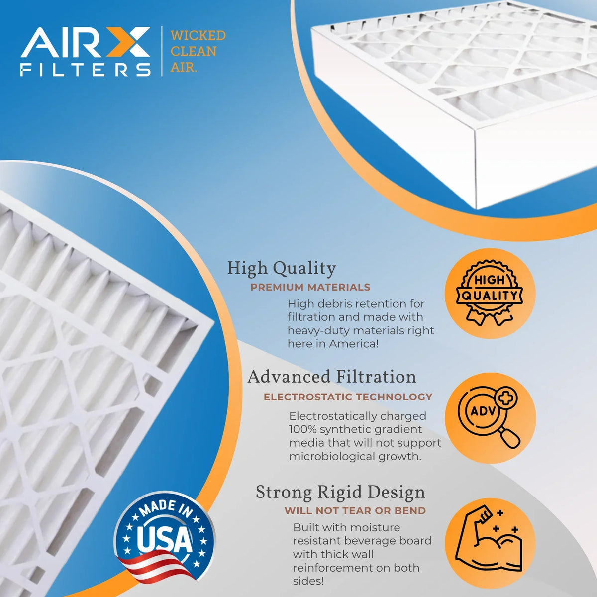 FPR 9 Pack X0581 16x25x3 Air 1500 AIR. Comparable with CLEAN MPR to WICKED 13 Compatible - Lennox 2200 Filter 3 FILTERS Filter Air by & MERV AIRX
