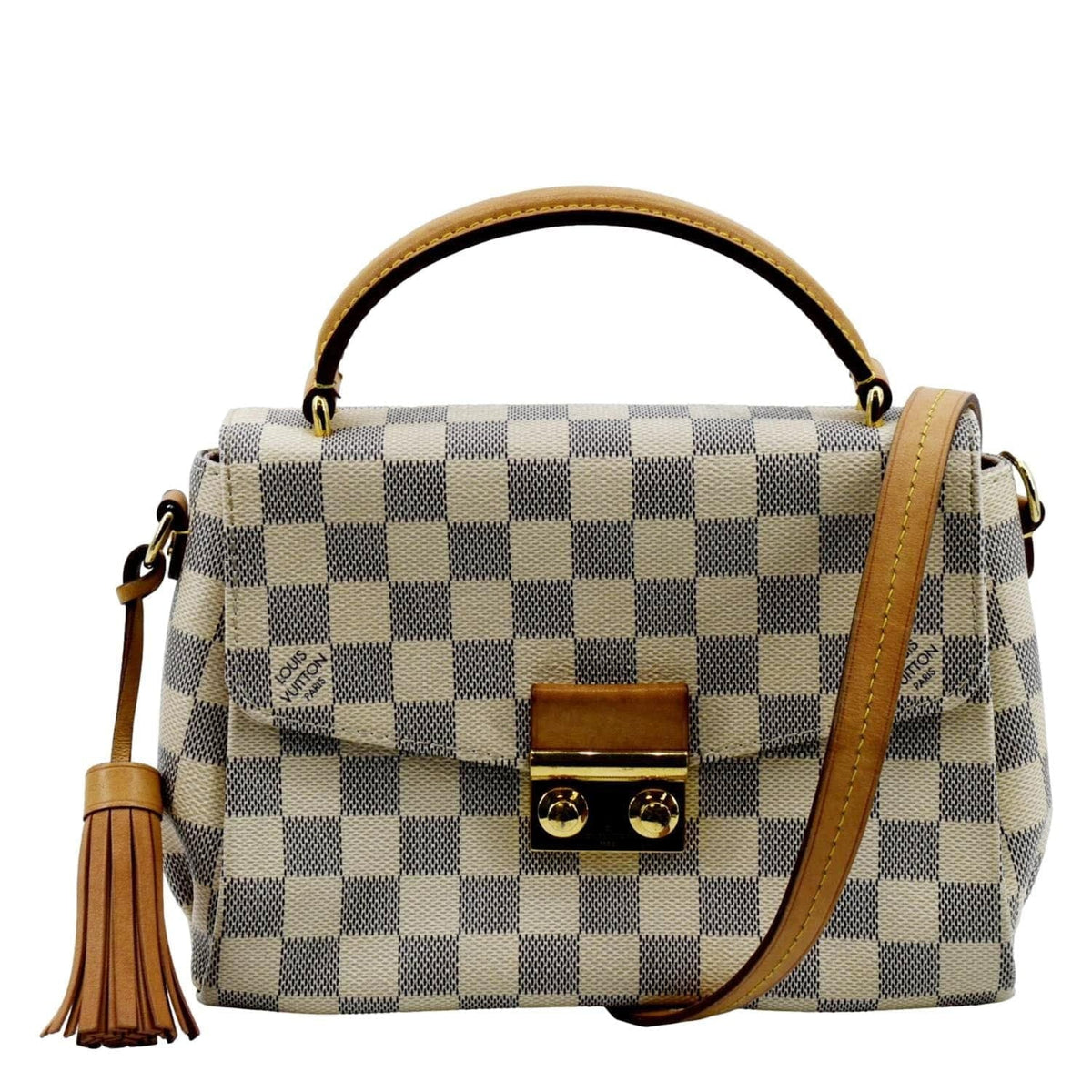 Satchel Damier White Crossbody Azur VUITTON LOUIS Pre-owned Croisette Bag