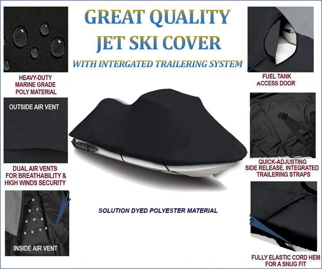 1996 for DENIER Compatible Cover GTX JetSki 1997 Jet Sea Watercraft 2002 Doo BLACK Cover 600 Ski 2000 Sea-Doo