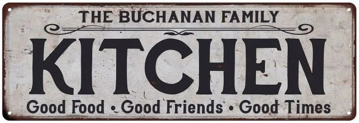 KITCHEN BUCHANAN Chic THE 206180039472 FAMILY Sign 6x18 Gift Metal
