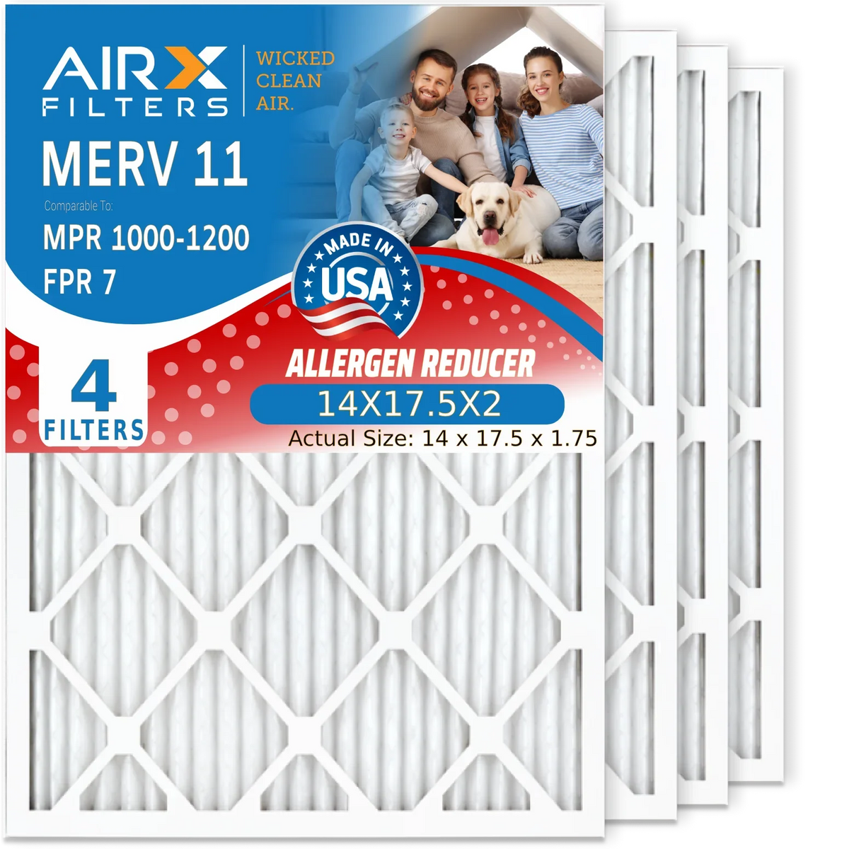 & AIR. 7 1000, 1200 DR90 Pack to MPR Dehumidifiers Air 14X17.5X2 FPR Style New 4 50070171-002 Comparable WICKED DR120 & Honeywell MPR 11 Compatible AIRX MERV by with Filter FILTERS CLEAN