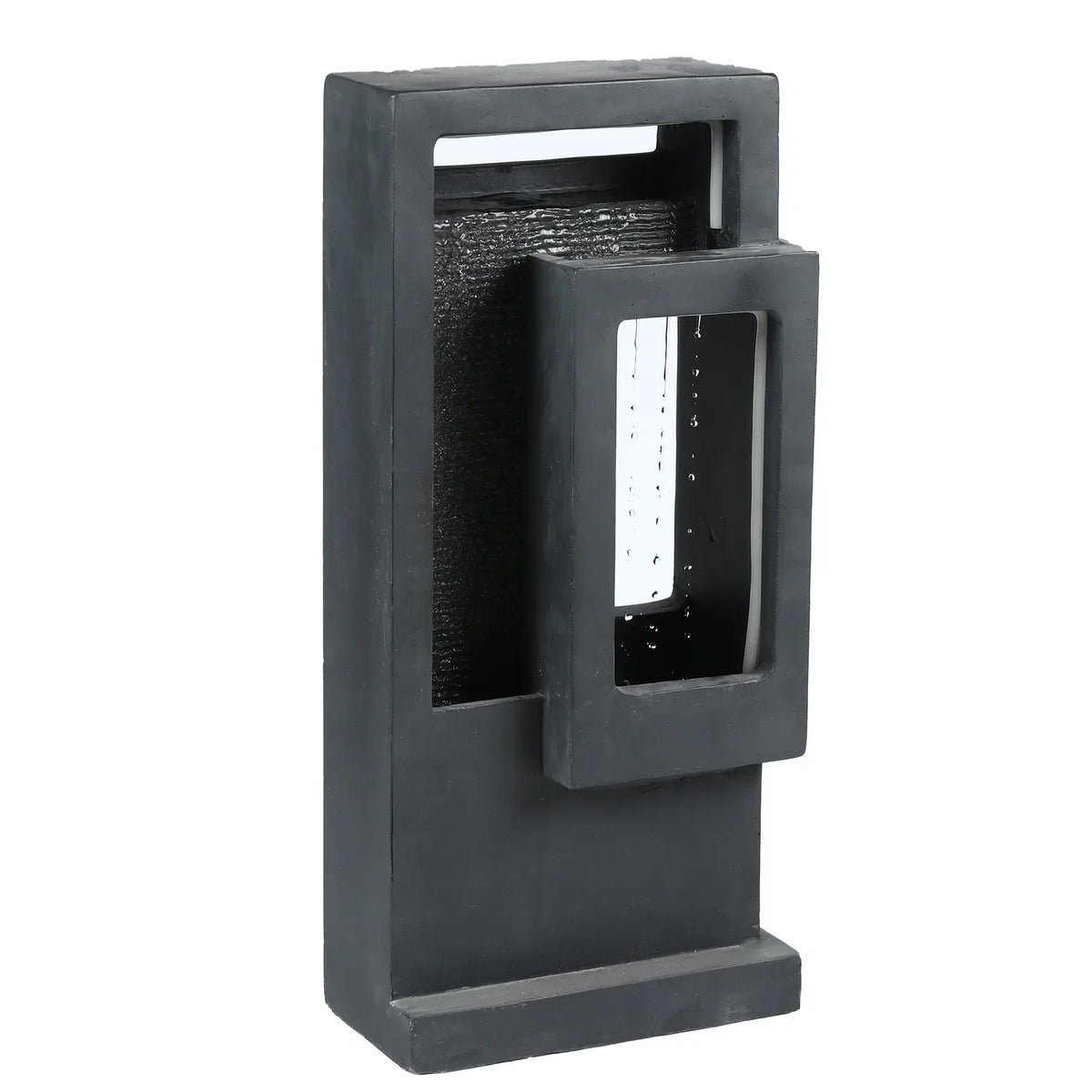 HomeStock Light Led Outdoor Gray Fountain Column With Resin Vintage Victorian Raining