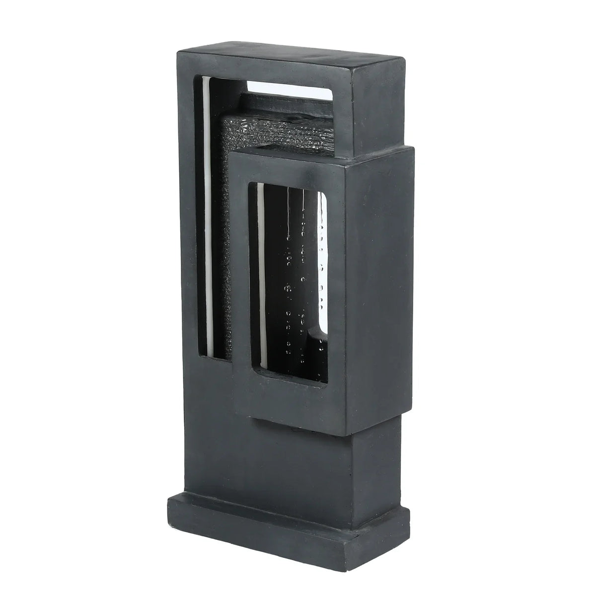 HomeStock Light Led Outdoor Gray Fountain Column With Resin Vintage Victorian Raining