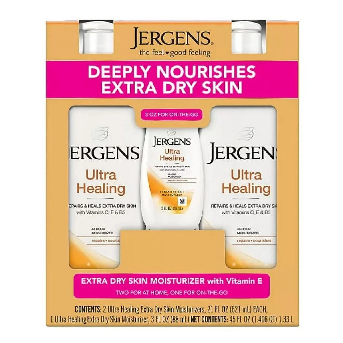 fl. Healing Ultra + Skin Extra (21 oz.) Jergens oz., pk. 2 Dry 3 Moisturizer