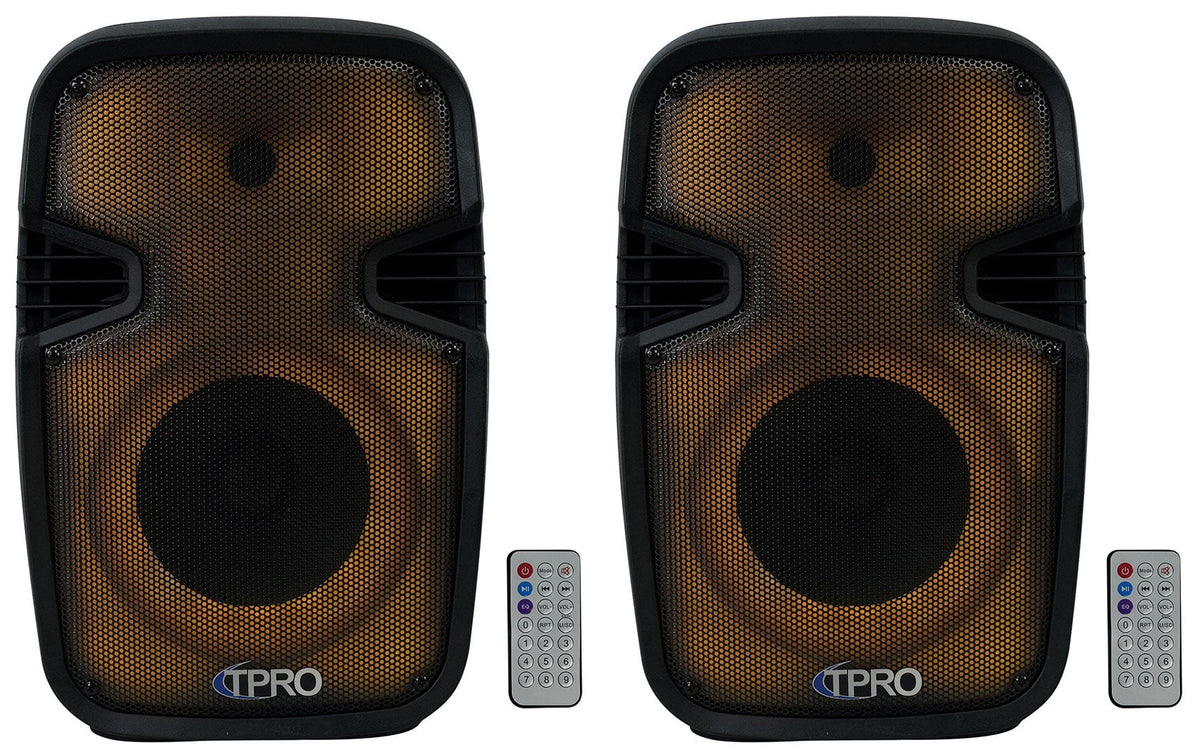 Party Technical LED PLIT8 Bluetooth 8" Link (2) Speakers+Wireless Portable Pro