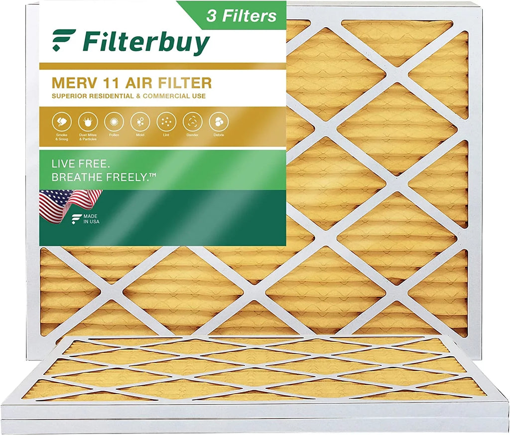 MERV Filters HVAC Air (3-Pack) Filterbuy AC 11 Furnace 25x32x1 Pleated