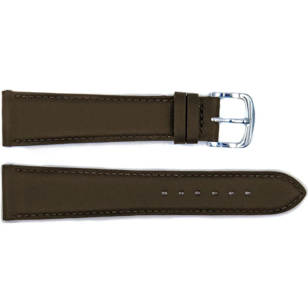 Watch 19mm Smooth Strap Leather Handmade Genuine Brown