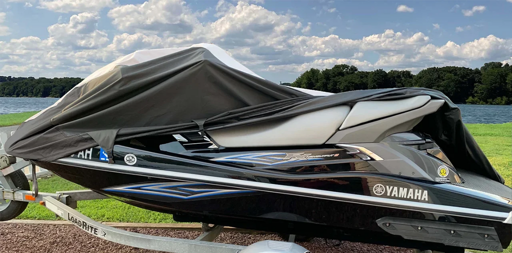 Ski VX 2007-2014 WaveRunner TOP JETSKI THE Jet Watercraft HEAVY-DUTY Compatible OF Cover LINE Cover Yamaha Black/Grey Deluxe for SUPER