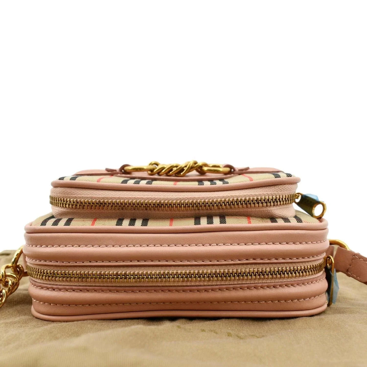 Knight Light Bag Pink Camera Check Link Crossbody BURBERRY Pre-owned 1983