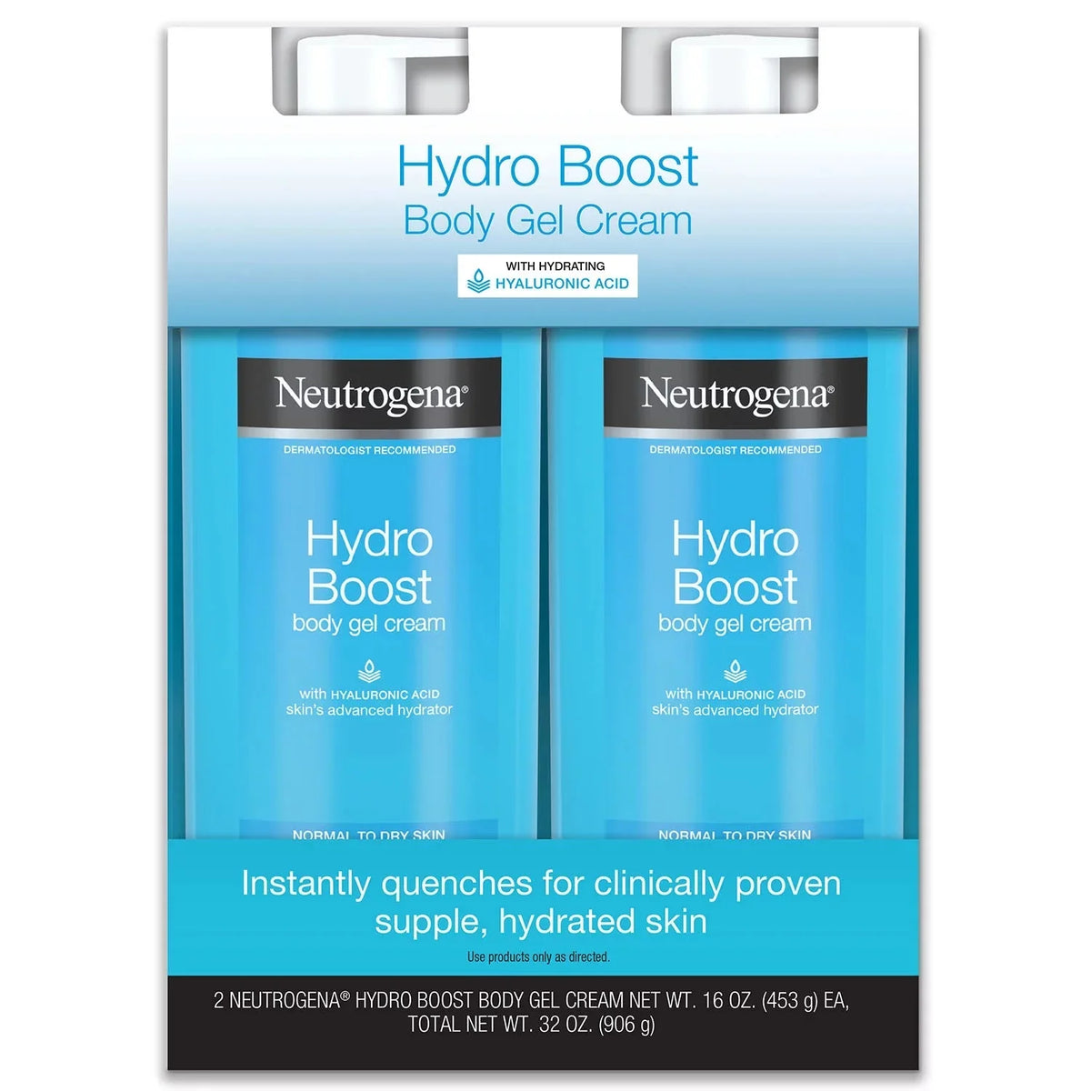 S Boost Cream (Pack Body Gel Absorbing Hydrating Fast Hyaluronic for Acid, 2) Hydro of Cream Neutrogena with Fragrance-Free