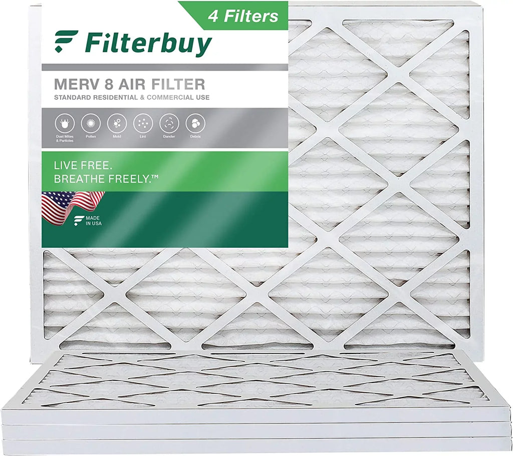 8 Pleated Filterbuy Filters Air HVAC MERV Furnace (4-Pack) 17.5x23.5x1 AC
