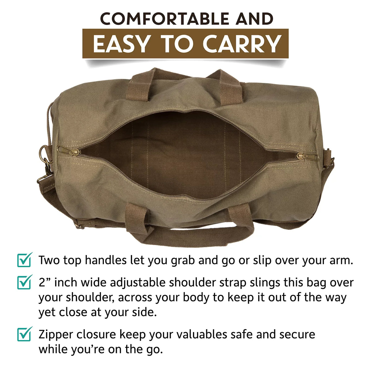 F Brown Duffel Up the Sport Travel Beard Two 19" Bag Weekender Canvas Tone