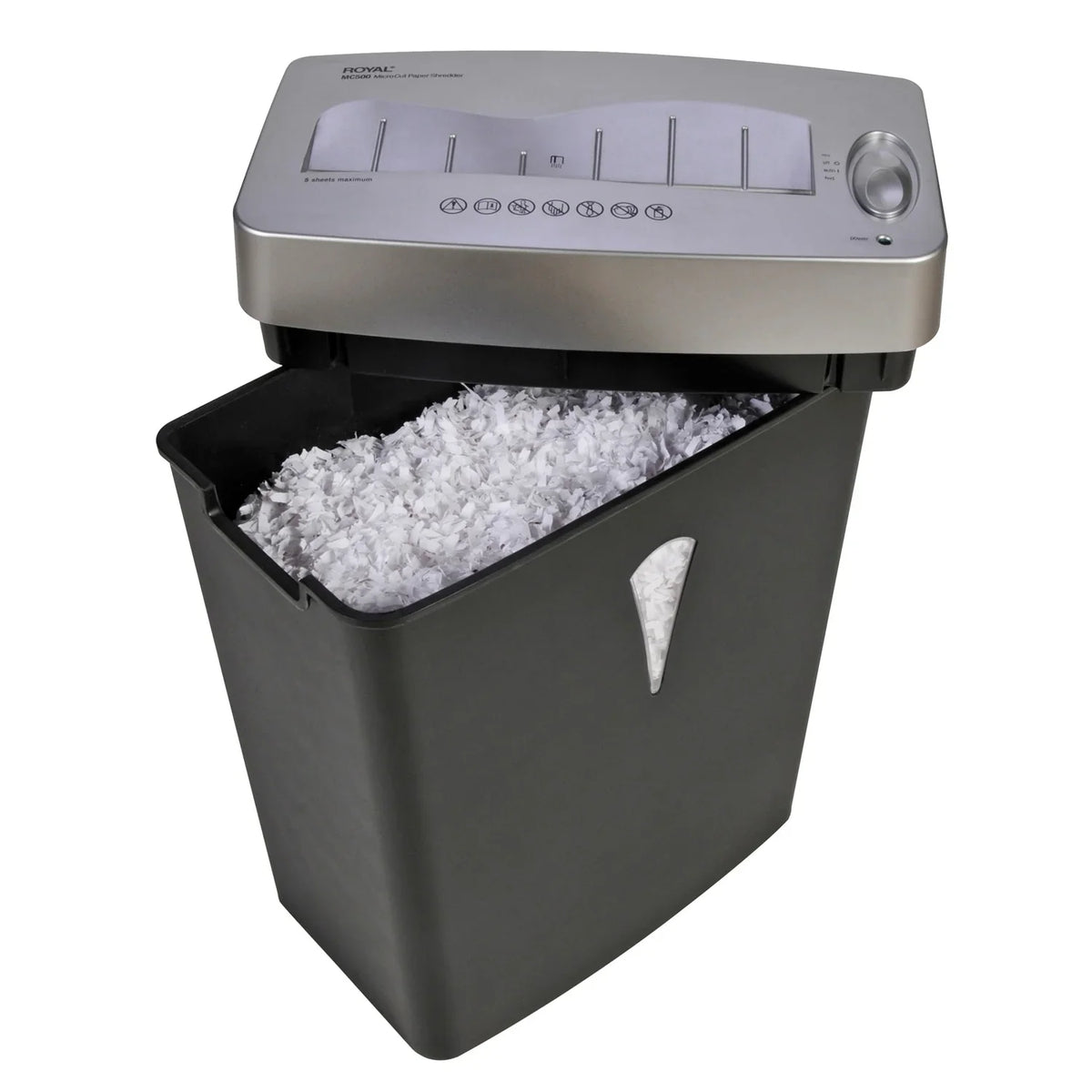 4 Royal Pass 0.157" - Shredder Silver - Size Capacity Paper Paper, 5 x Black, - Micro - Wastebin Credit for Card Per Shred - shredding gal 0.394" MC500 Cut -