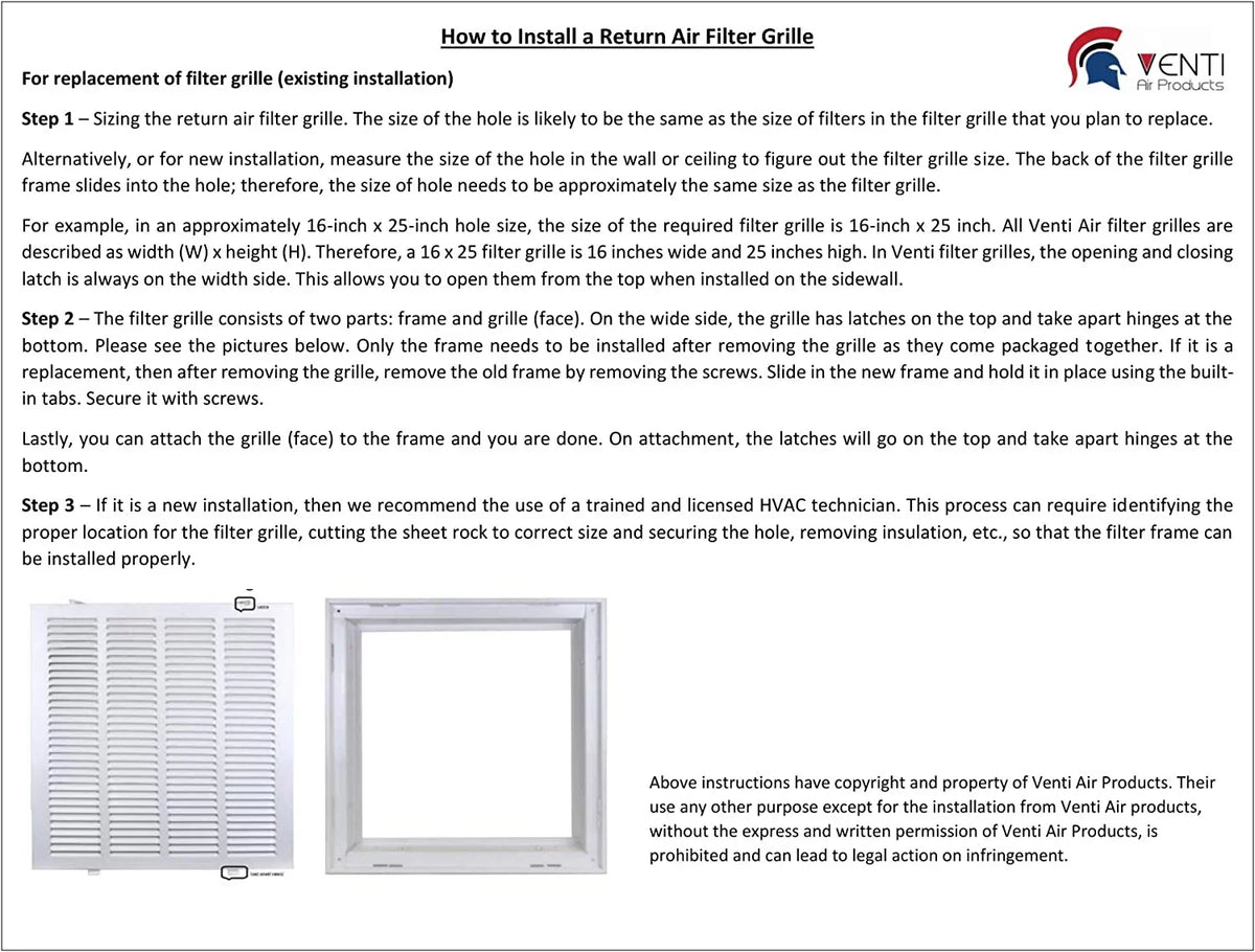 1 X Face/Door Grille X Filters Removable Cover - (2-3 Dimension: Duct Delivery) [Outer Steel 22.5"W Day Business For - 16.5" Return HVAC 14" H] Grill Filter Inch