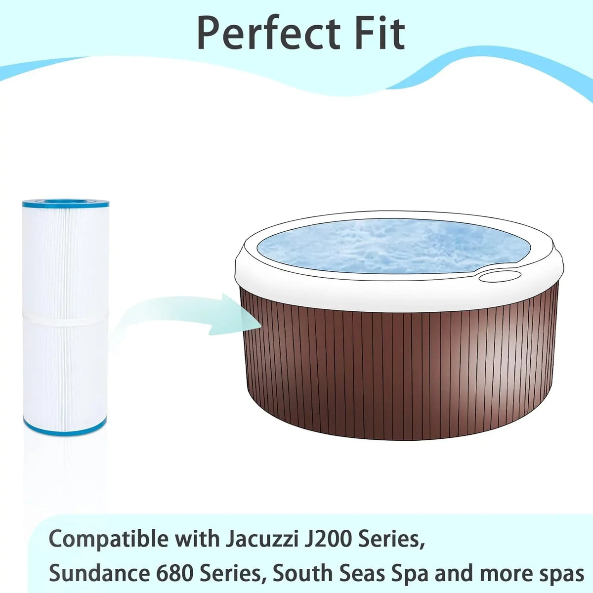 sq.ft Replacement Pleatco FC-3915 30 Springs Hot C-6430, Spa Cartridge Hot Unicel 2-Pack for Filters PWK30, Filters Filbur Tub Watkins 31489,