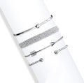 Strand Clear And Silvertone Crystal Set Bracelet Multi Arrow Swarovski