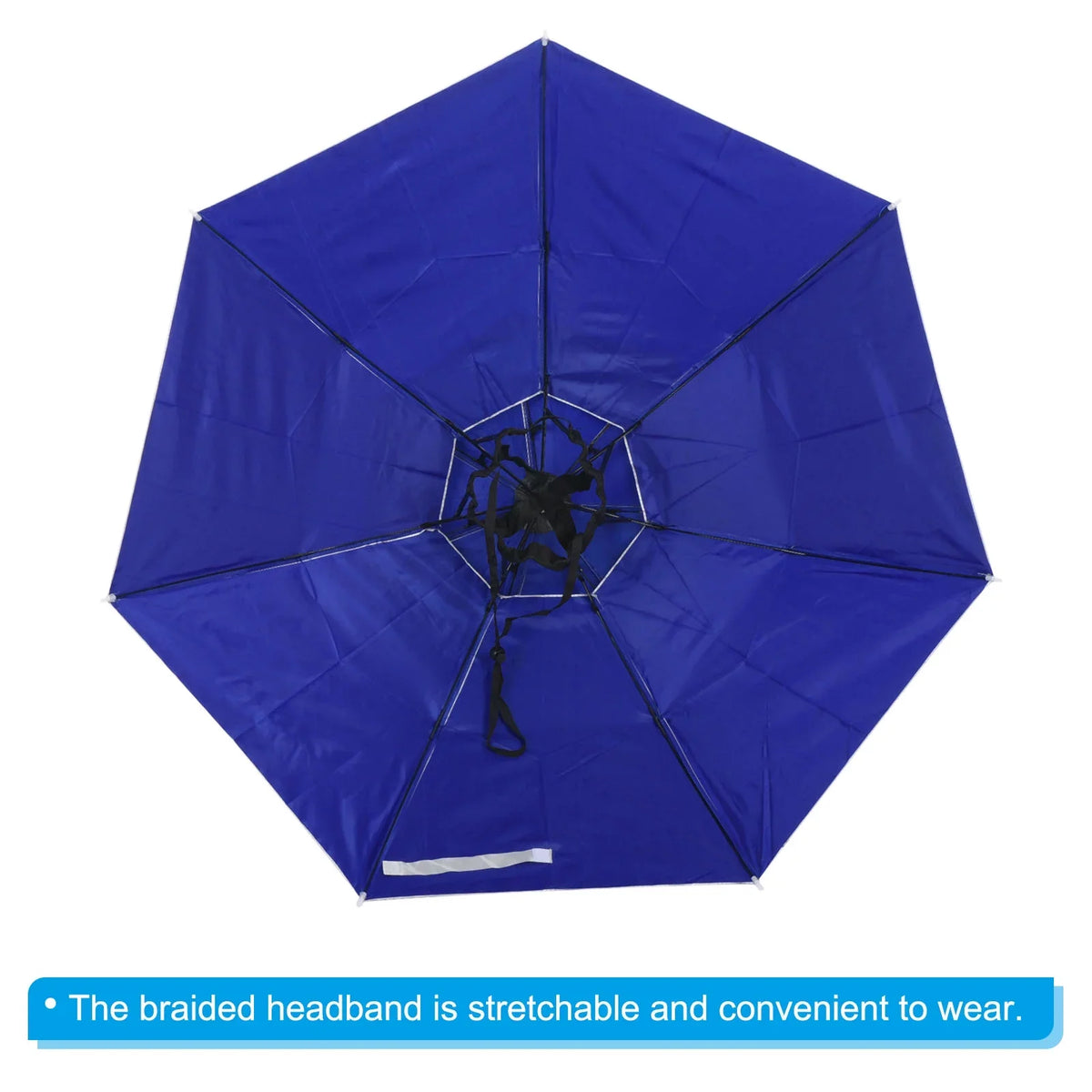 Umbrella Hat, Double Oxford Cap Silver Layer Fabric Uxcell Strip, Folding Rain 37.4" Adjustable with OD Sun