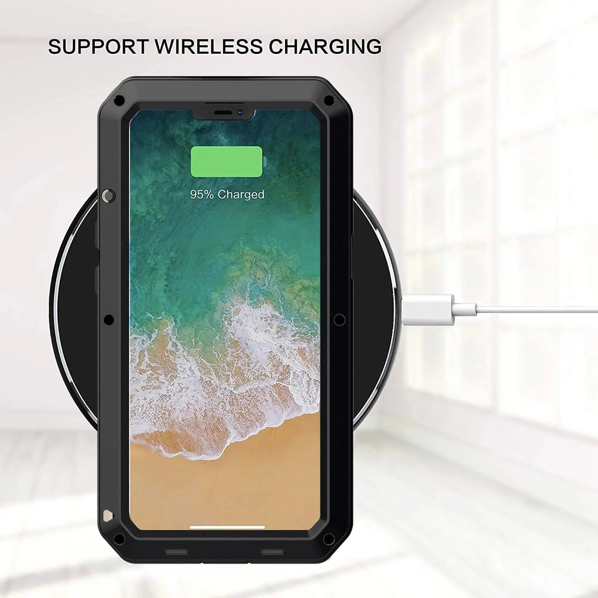 Heavy Resistant Scratch (Silver) Duty iPhone Outdoor Military Protection, Metal Aluminum and 13 Glass Grade Case Travel Rugged Shockproof Gorilla
