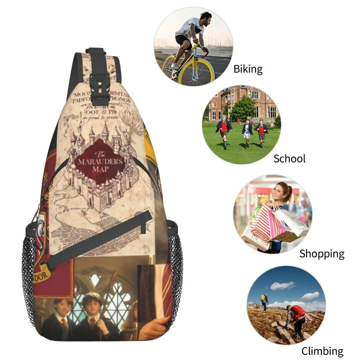 Women Harry Potter Logo Bags Diagonally Sling Daypack Men For Bag Backpack Chest Crossbody Adults Teen Travel