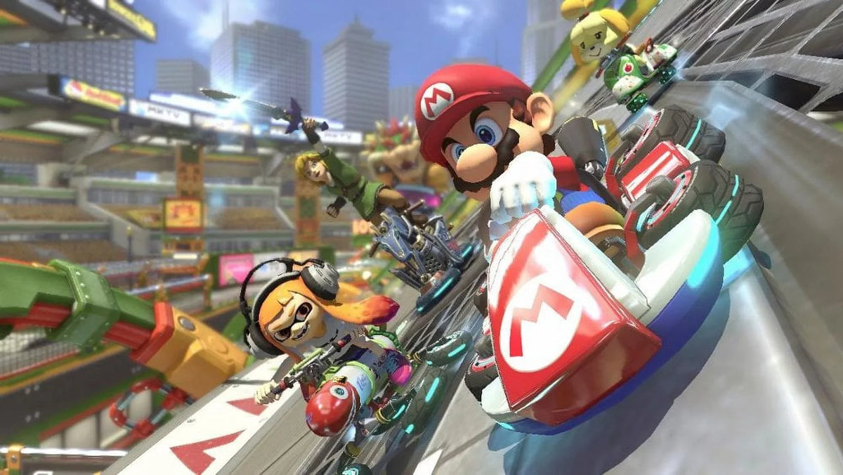 and Switch Bundle: 32GB Joy-Con and 8 Mario Console,Super Super 8 Kart Nintendo Red Kart Deluxe Improved Deluxe Travel Battery Blue Life Case Mario