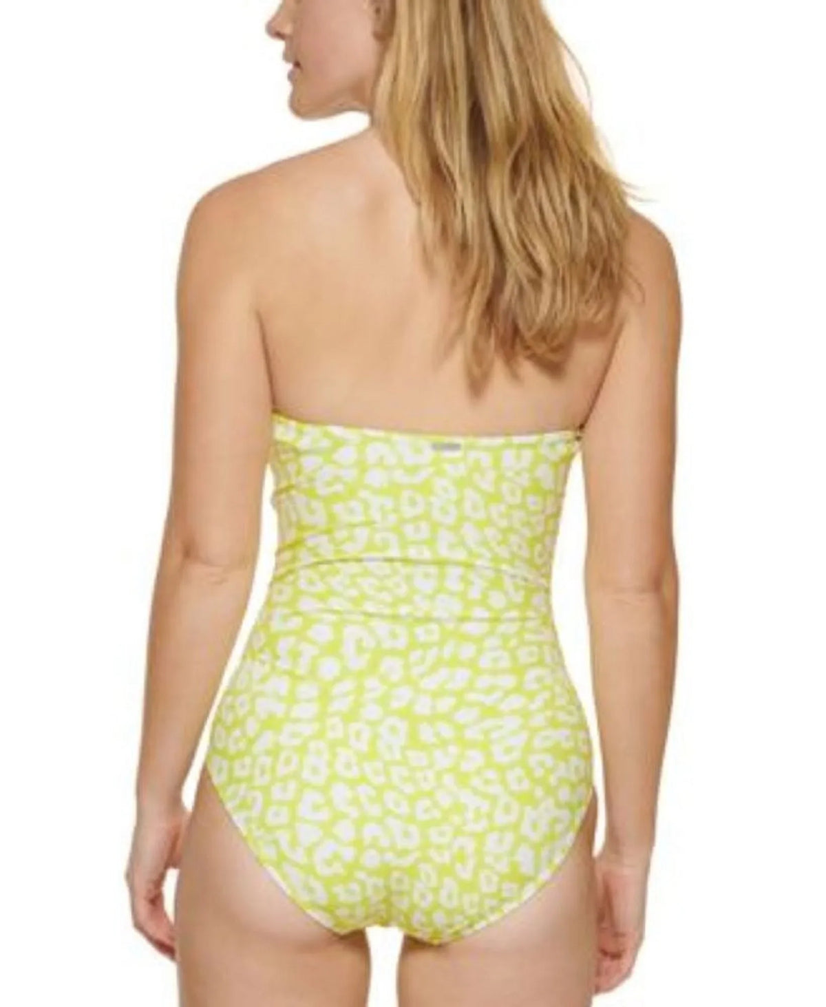 Klein YELLOW US 18 Calvin LIGHT One-Piece Swimsuit, LEOPARD Tummy-Control