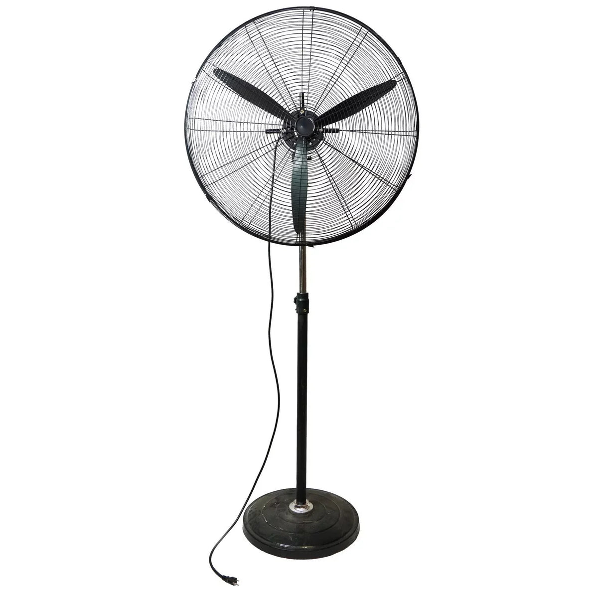 3-Speed Height Pedestal 30" Jet Adjustable Black Industrial Oscillating Fan