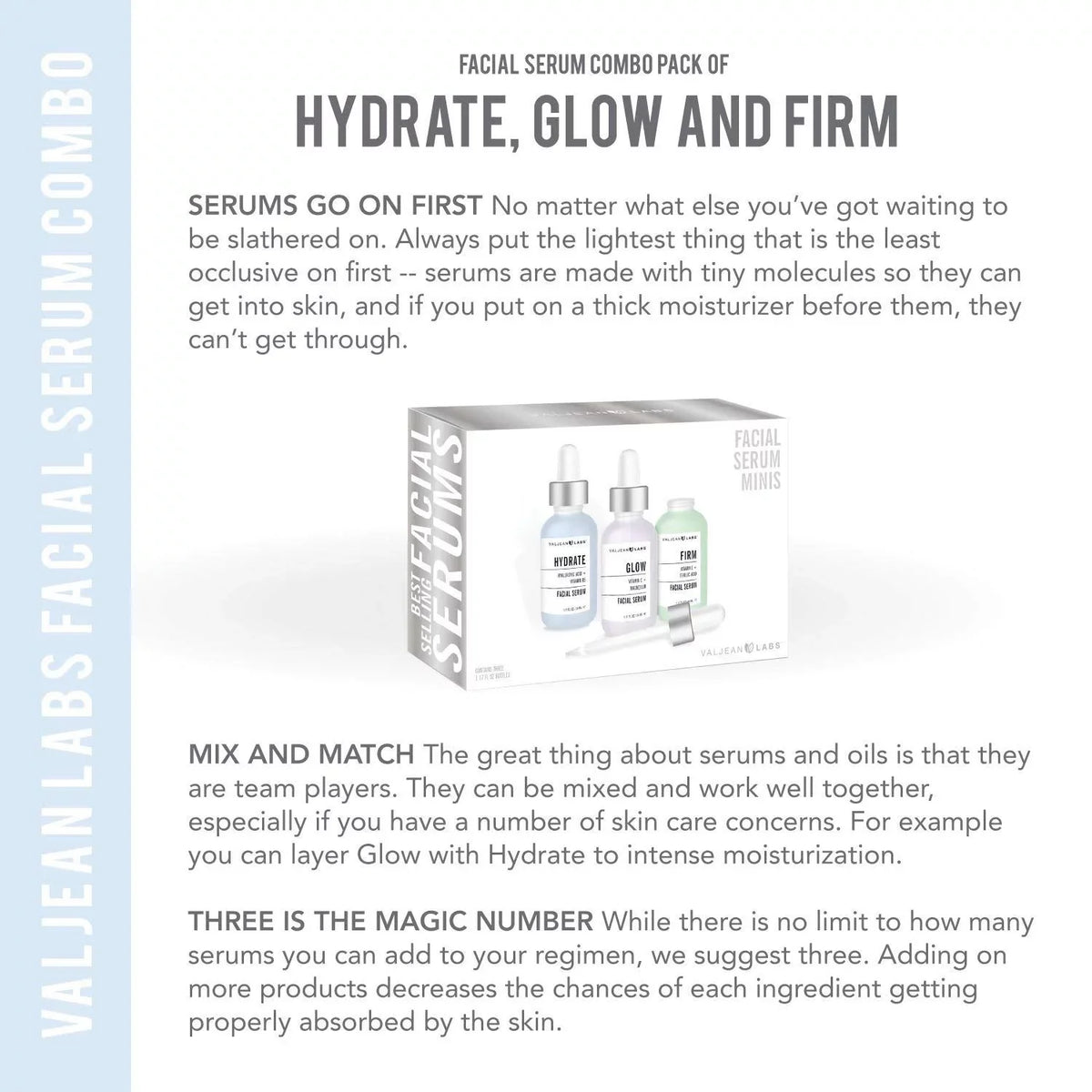 '- Bottles and Cruelty Paraben Labs Ingredients - Targeted Combo of Free, Glow, Pack Facial Serum, 1oz Supercharged, Firm Skincare Valjean Hydrate, Free,
