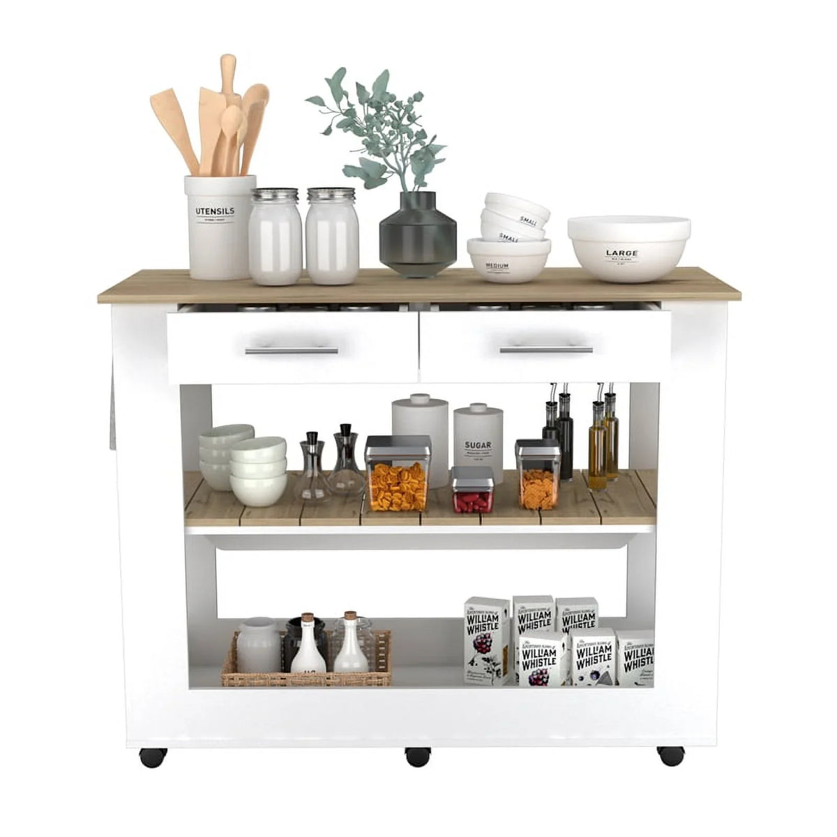 with Utility Kitchen Home 2-Piece Wood Sink Set Island and Square