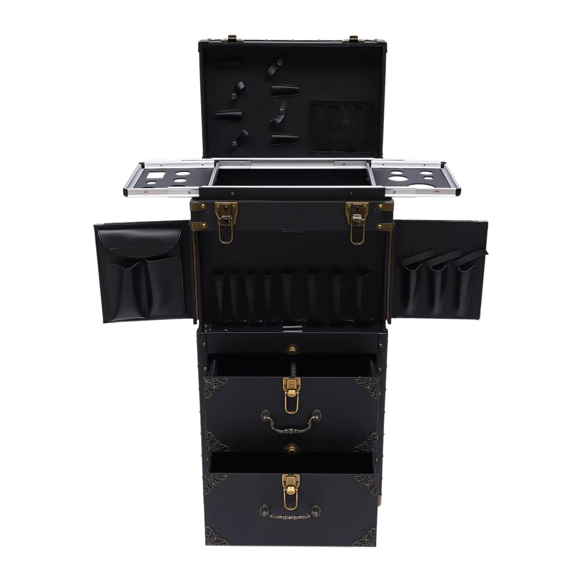 Makeup Salon Hairdressing Aiqidi Beauty Hair Stylist Trolley Luggage Tool Organizer Train Travel with Barber Case Holder Dryer Cosmetic Box Lockable Rolling