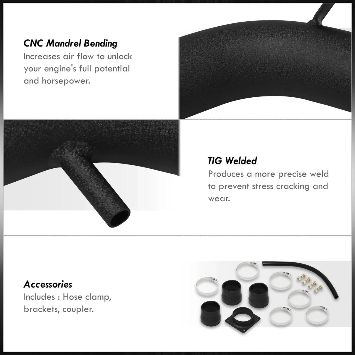 06 L31 2002 02 Compatible/Replacement Short Piping AJP Distributors Intake Black 04 Cold Pipe For SRI System 2006 JDM CAI 05 2003 Air l4 2.5L 03 Nissan Ram Aluminum Induction Filter 2004 2005 + Altima
