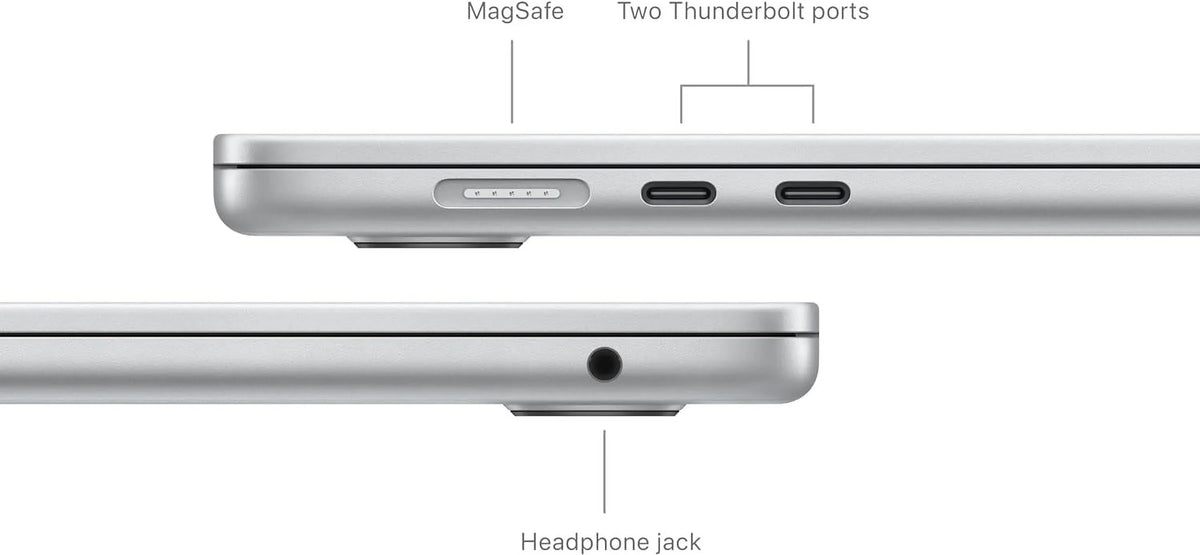 '- 10-core 8-core CPU GPU, and Spanish - 8GB, M3with 256GB Laptop_MacBookAir SSD Silver 15" 2024 Keyboard