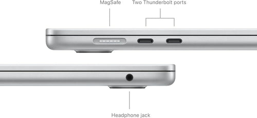 '- 10-core 8-core CPU GPU, and Spanish - 8GB, M3with 256GB Laptop_MacBookAir SSD Silver 15" 2024 Keyboard