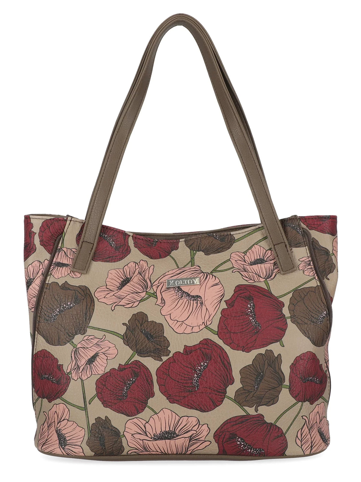 East Koltov Tote, Vegan Marbella West Leaf / Leather Emily Bay