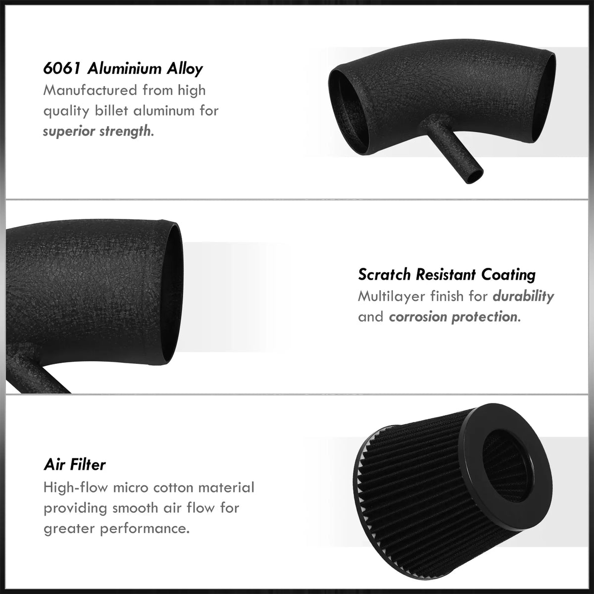 06 L31 2002 02 Compatible/Replacement Short Piping AJP Distributors Intake Black 04 Cold Pipe For SRI System 2006 JDM CAI 05 2003 Air l4 2.5L 03 Nissan Ram Aluminum Induction Filter 2004 2005 + Altima